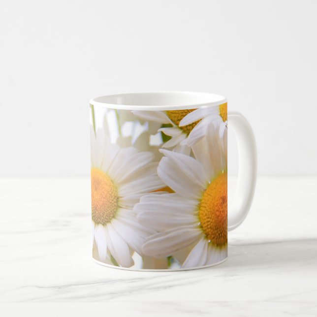 Bright Summer Daisies Flowers Coffee Mug (Front Right)