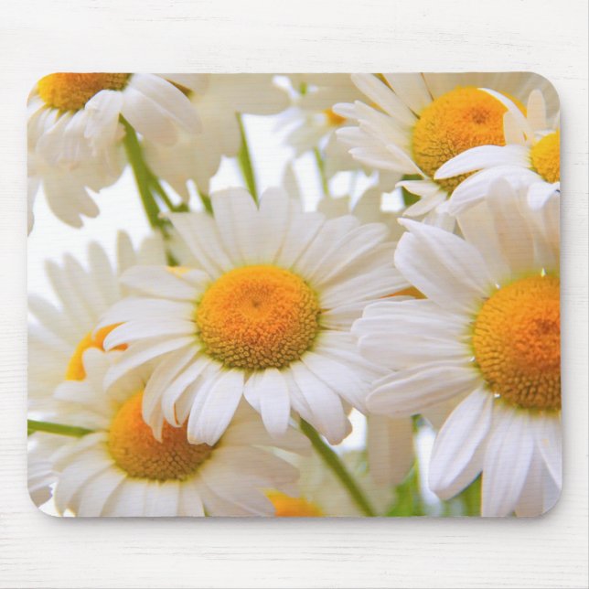 Bright Summer Daisies Flowers Photo Mouse Pad (Front)