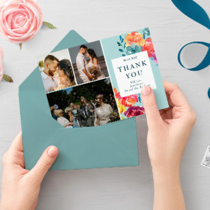 Bright Summer elegant Wedding "Thank you" Card