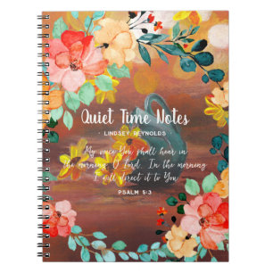 Bright Summer Floral Monogram Quiet Time Notebook