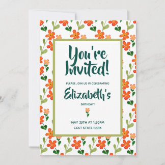 Bright Summer Flowers Invitation