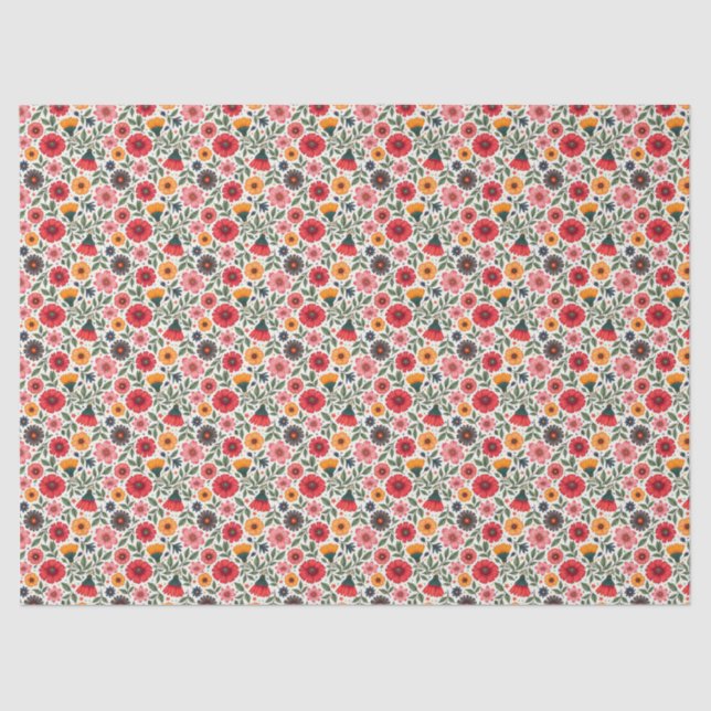 Bright Summer Flowers Tissue Paper (Front)