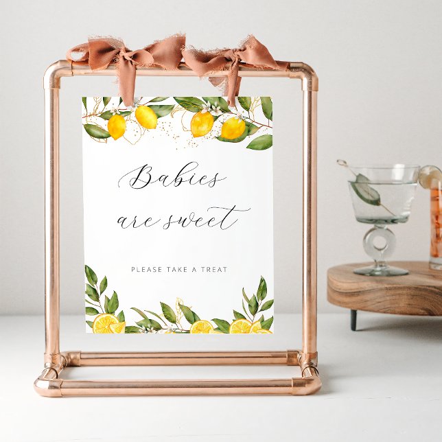 Bright Summer Lemon Baby Shower Babies Are Sweet Poster (Creator Uploaded)