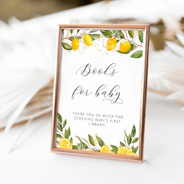 Bright Summer Lemon Baby Shower Books For Baby Pos Poster (Creator Uploaded)