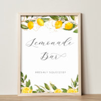 Bright Summer Lemon Bridal Shower Lemonade Bar
