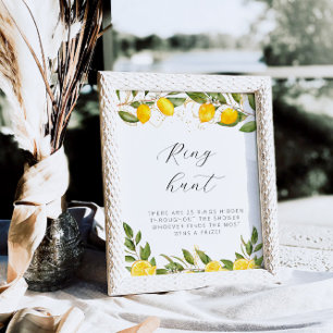 Bright Summer Lemon Bridal Shower Ring Hunt Poster