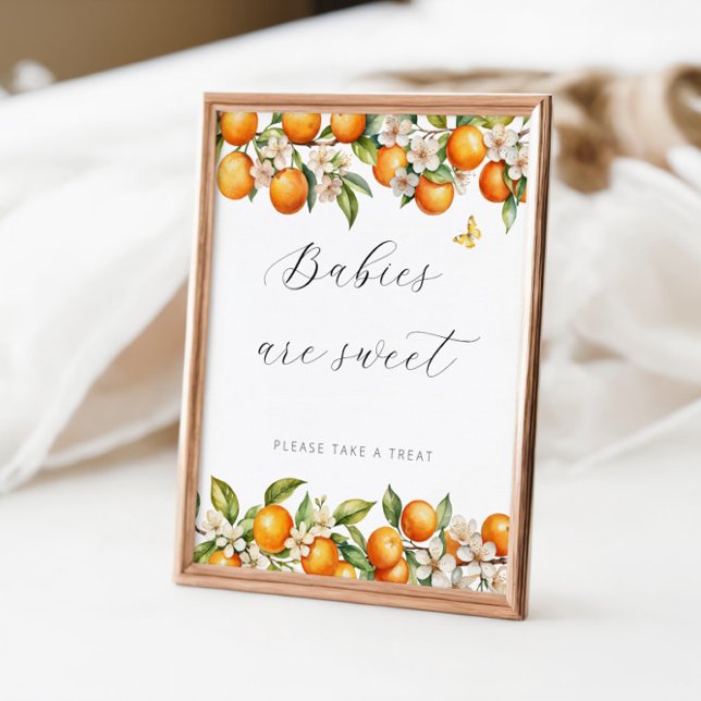 Bright Summer Oranges Baby Shower Babies Are Sweet Poster (Creator Uploaded)