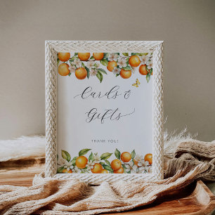 Bright Summer Oranges Baby Shower Cards And Gifts Poster