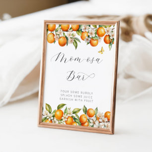 Bright Summer Oranges Baby Shower Mum-osa Bar Poster
