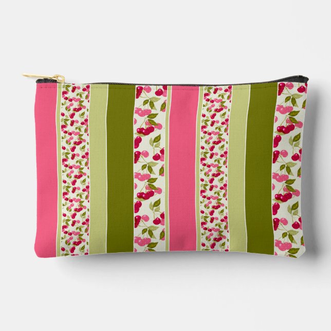 Bright summer pattern of stripes of multi-coloured accessory pouch (Front)
