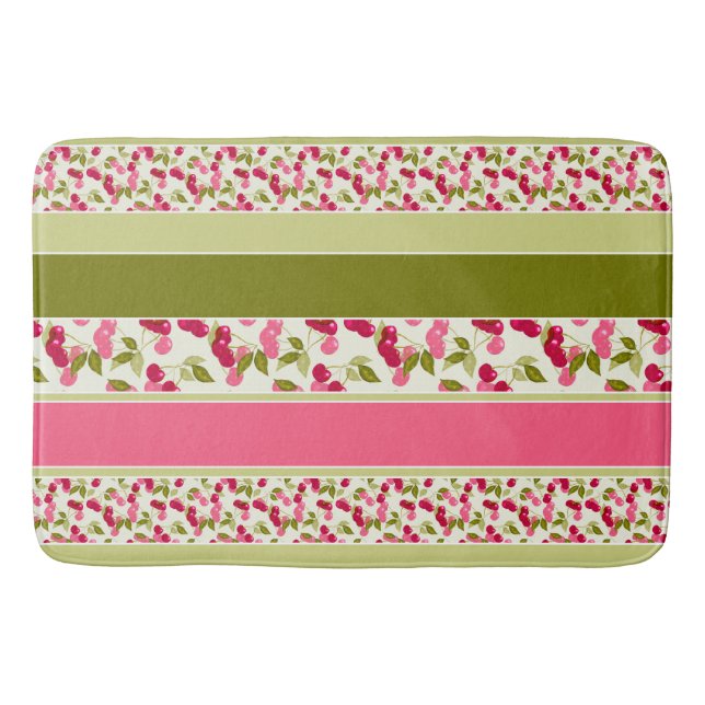 Bright summer pattern of stripes of multi-coloured bath mat (Front)