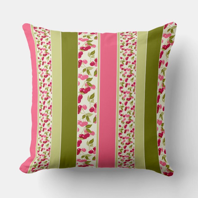 Bright summer pattern of stripes of multi-coloured cushion (Front)