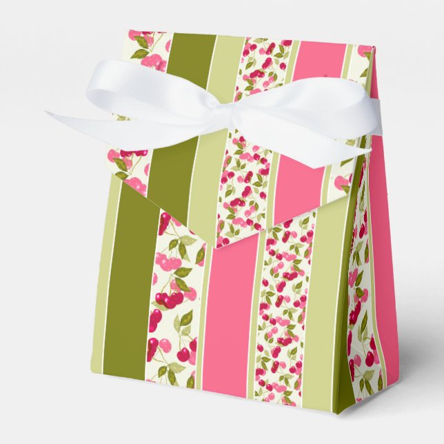 Bright summer pattern of stripes of multi-coloured favour box (Front Side)