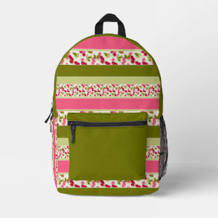 Bright summer pattern of stripes of multi-coloured printed backpack