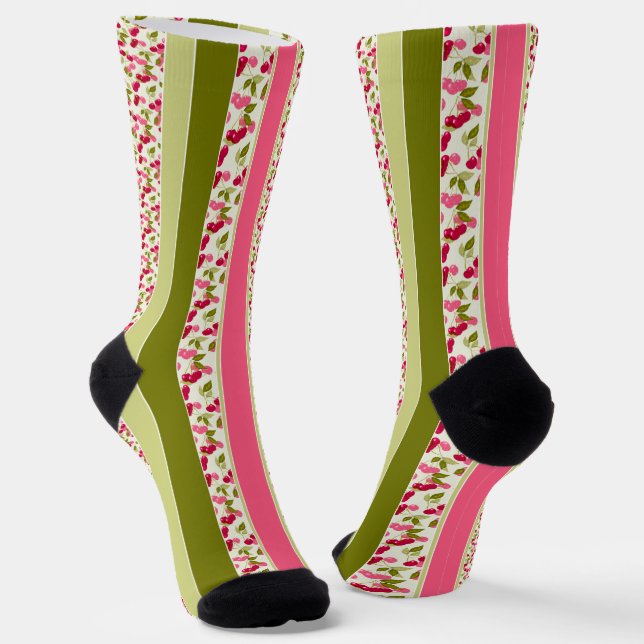 Bright summer pattern of stripes of multi-coloured socks (Angled)