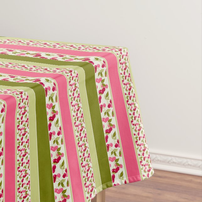 Bright summer pattern of stripes of multi-coloured tablecloth (In Situ)