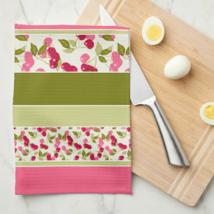 Bright summer pattern of stripes of multi-coloured tea towel