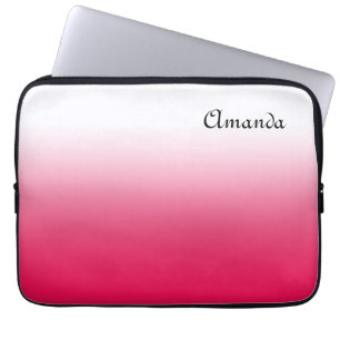 Bright summer red and white gradient ombre laptop sleeve