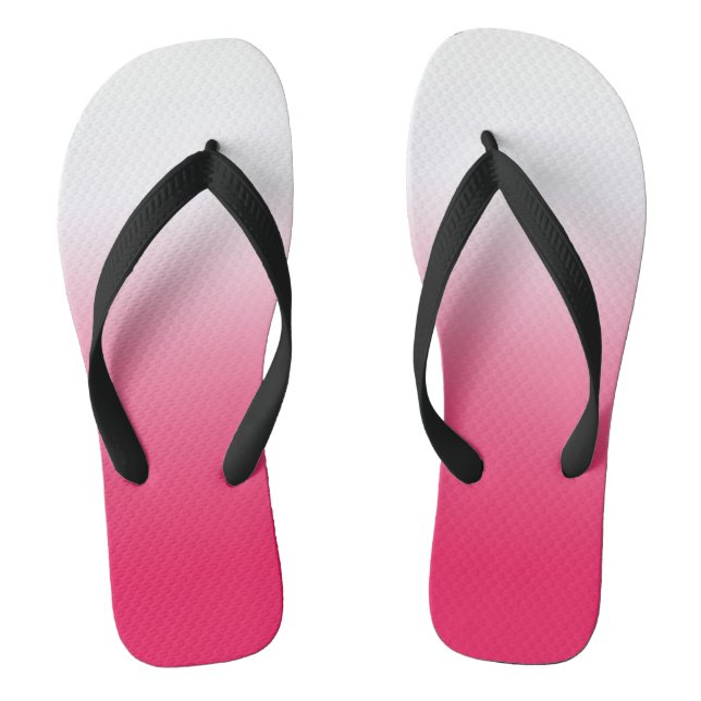 Bright summer red and white gradient ombre thongs (Footbed)