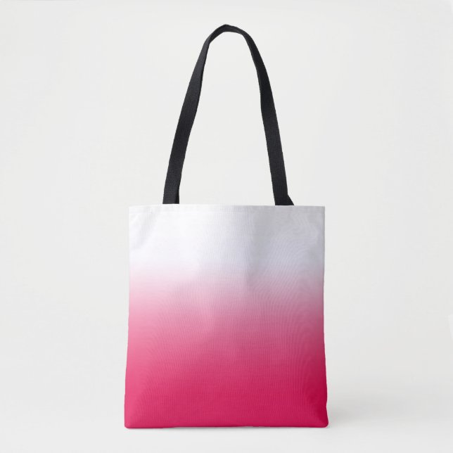 Bright summer red and white gradient ombre tote bag (Front)