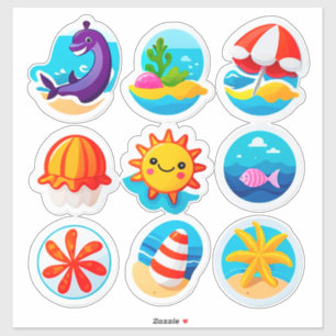 Bright Summer Stickers Set