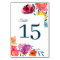 Bright Summer Wedding Table Number Sign