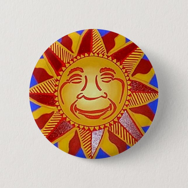 Bright Sun 6 Cm Round Badge (Front)
