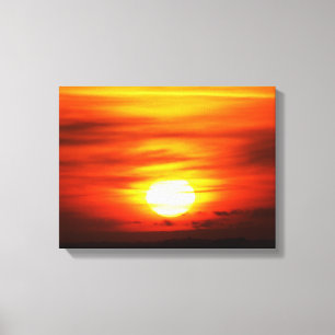 Bright sun at sunset, Jersey Canvas Print
