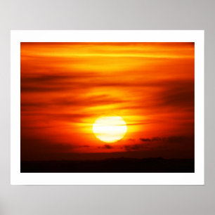 Bright sun at sunset, Jersey Poster