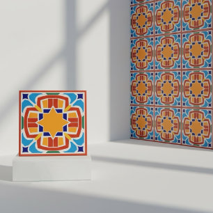 Bright Sun Star Moroccan Ceramic Tile
