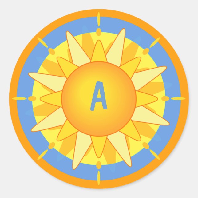 Bright Sun Stickers with Monogram (Front)