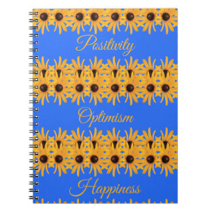 Bright Sun Yellow Flowers on Royal Blue Notebook