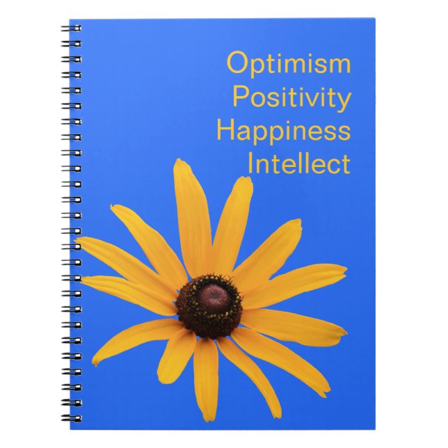 Bright Sun Yellow Petals on Royal Blue Notebook (Front)