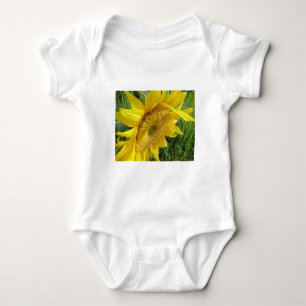 Bright sunflower baby bodysuit