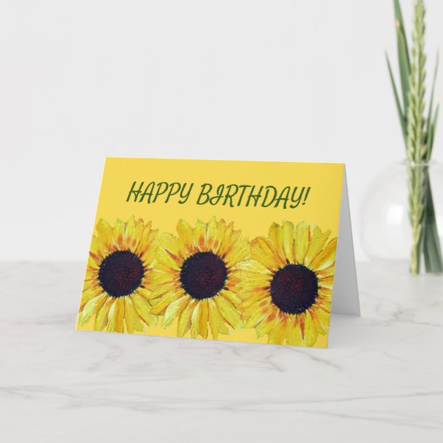 Bright Sunflower Birthday Card (Front)
