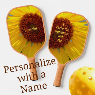 Bright Sunflower Botanical Floral Personalised Pickleball Paddle