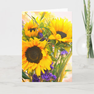 Bright Sunflower Bouquet Thank You Card
