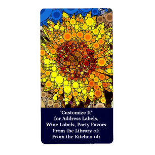 Bright Sunflower Circle Mosaic Digital Art Print