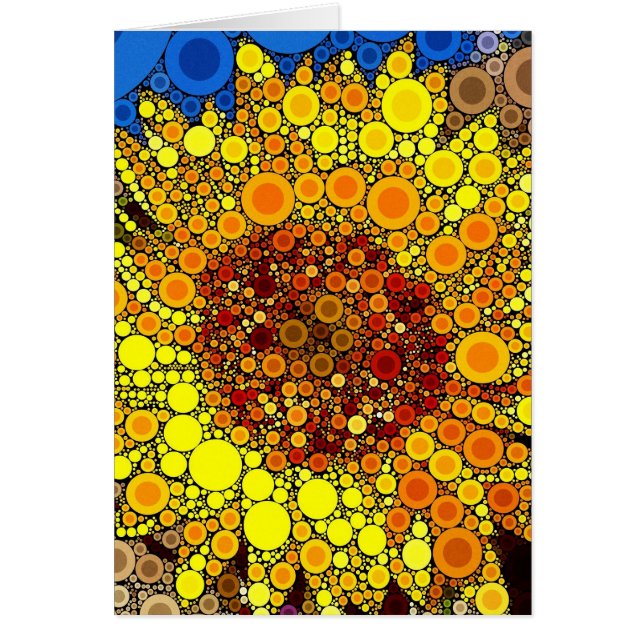 Bright Sunflower Circle Mosaic Digital Art Print (Front)