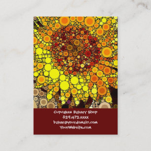 Bright Sunflower Circle Mosaic Digital Art Print Business Card