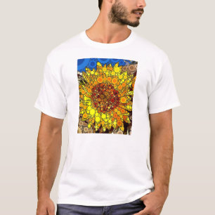 Bright Sunflower Circle Mosaic Digital Art Print T-Shirt