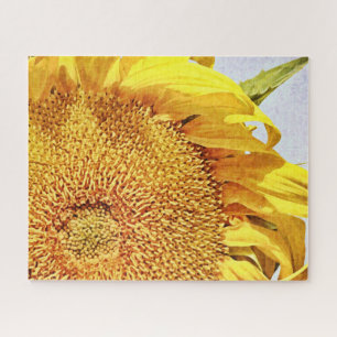 Bright Sunflower Close Up Large Puzzle