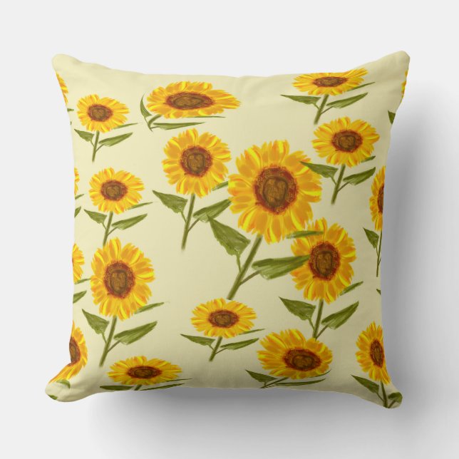 Bright Sunflower Decorative Pillow (Front)
