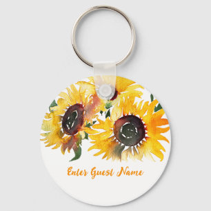 Bright Sunflower Fabulous 50 birthday Key Ring