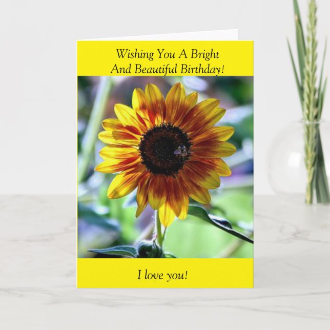 Bright Sunflower - Floral Photography Card (Front)