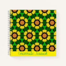 Bright Sunflower Pattern Gratitude Journal