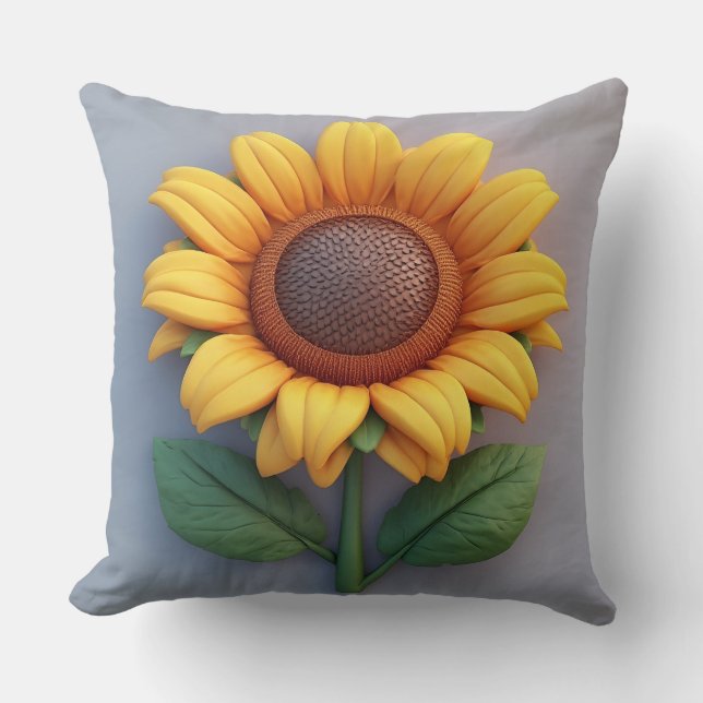 Bright Sunflower Sculpture Cushion (Front)