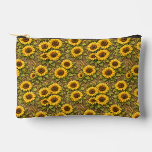 Bright Sunflower Seamless Repeat Pattern Accessory Pouch