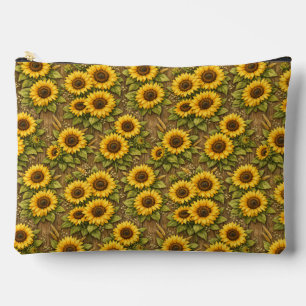 Bright Sunflower Seamless Repeat Pattern Accessory Pouch