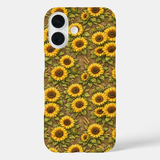 Bright Sunflower Seamless Repeat Pattern Case-Mate iPhone Case (Back)